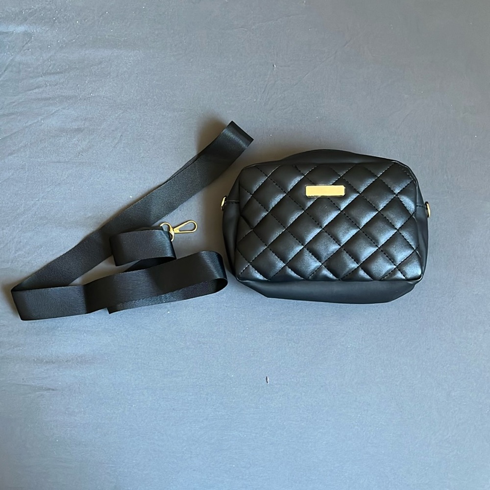 Black Quilted Crossbody Bag